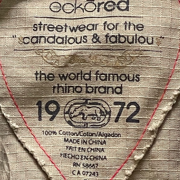 100% cotton rip stop Eckored military jacket with tonal chain print sz small NWT - Picture 8 of 12